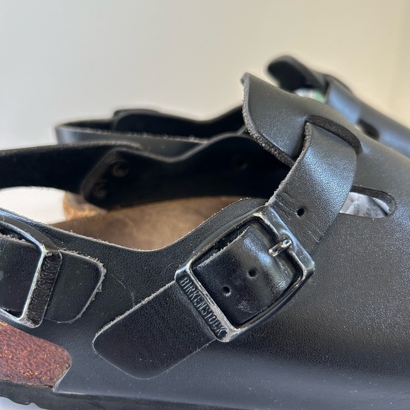 Birkenstock Tokio Black Leather Clogs Sandals Size 36 - Picture 7 of 11